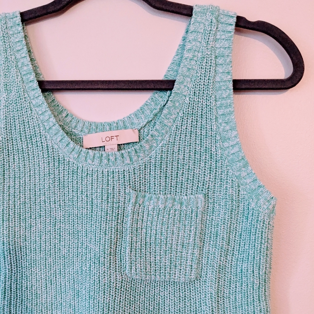 LOFT Ribbed Pocket Sweater Tank - Picture 3 of 7